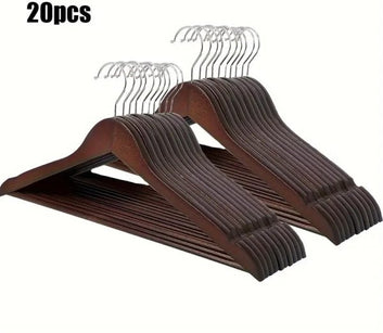 Pack of 20 Durable Slim Hangers with Pants Bar